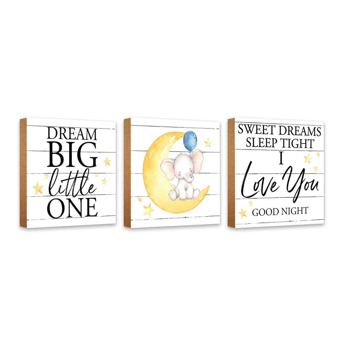 3 Piece Set Wooden Shelf Décor and Tabletop Signs - LifeSong Milestones