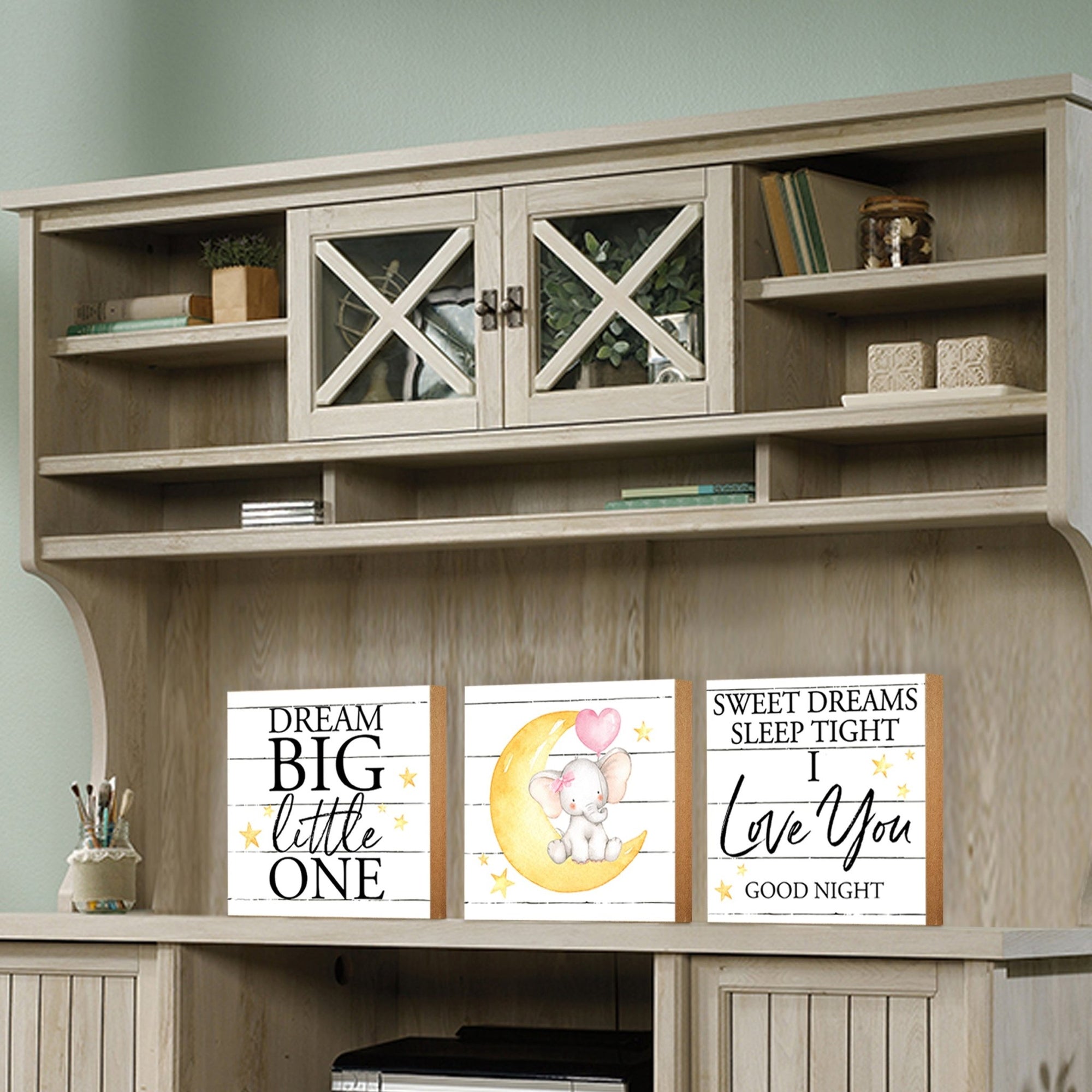 3 Piece Set Wooden Shelf Décor and Tabletop Signs - LifeSong Milestones