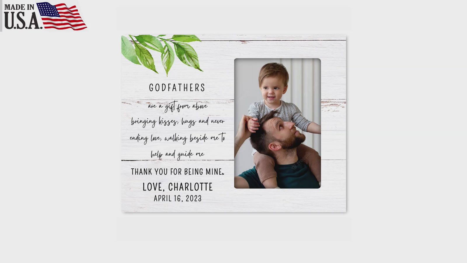 Personalized Godfather Wooden Picture Frame