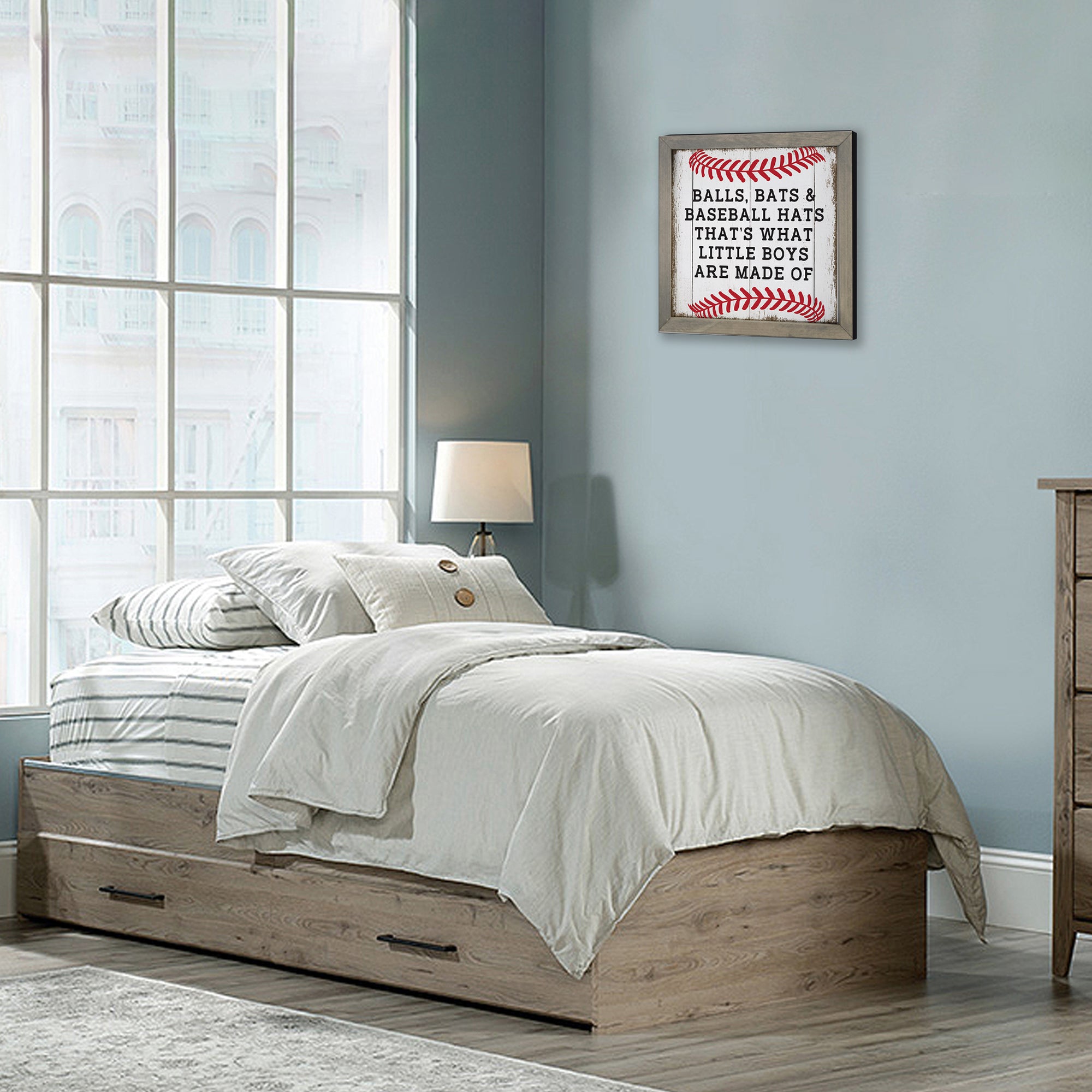 Elevate your living space with our elegant baseball framed shadow box shelf décor