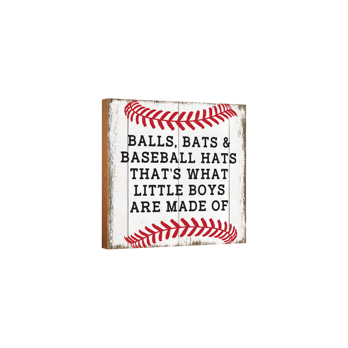 Rustic Wooden Baseball Shadow Box Shelf Décor With Inspiring Bible Verses - Balls Bats Baseball