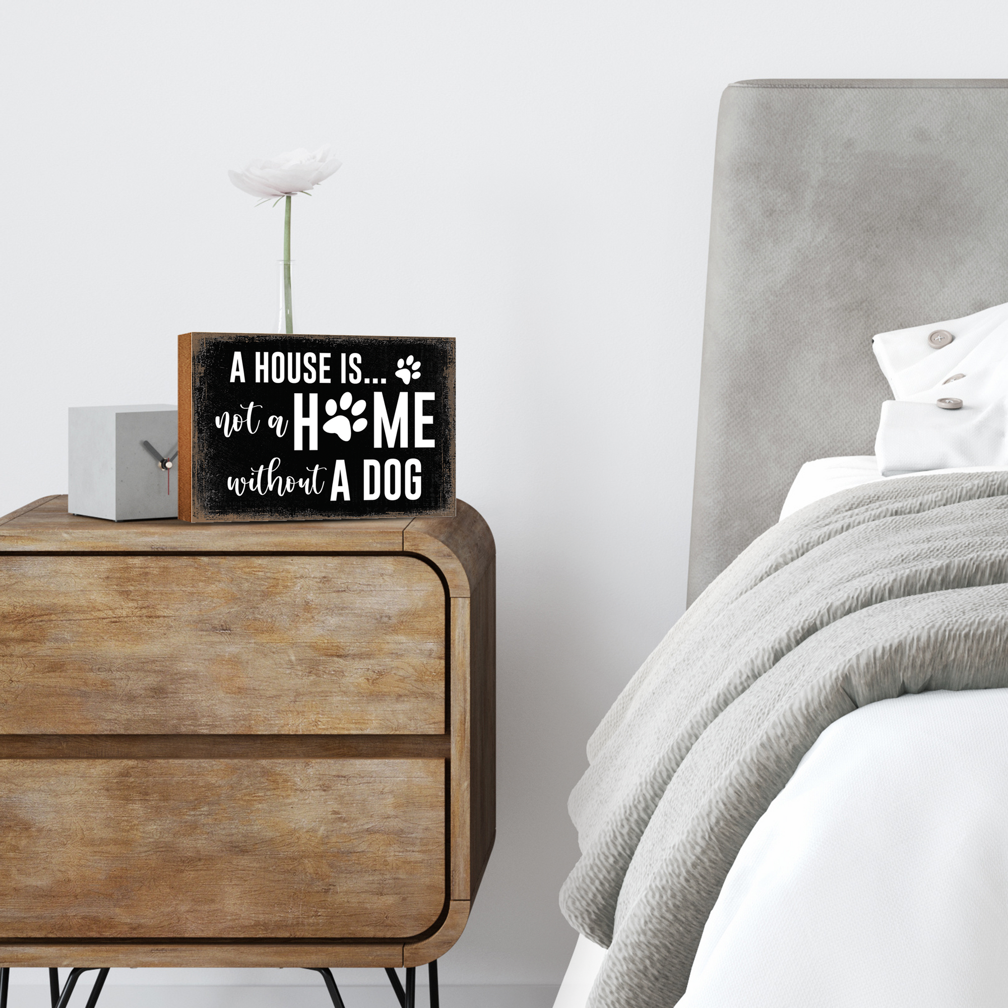 Wooden Shelf Decor and Tabletop Signs with Pet Verses - A House Is Not