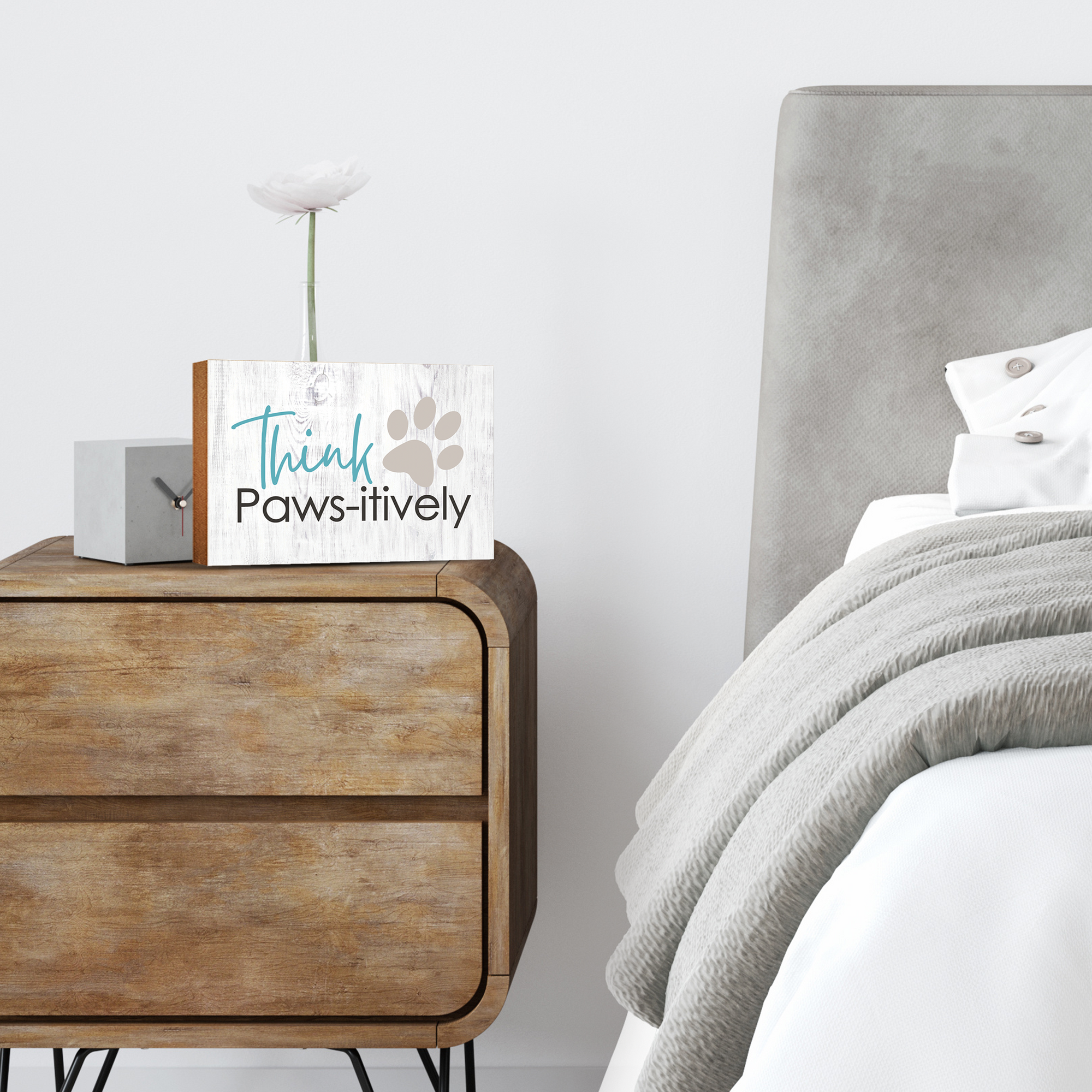Wooden Shelf Decor and Tabletop Signs with Pet Verses - Pawsitively