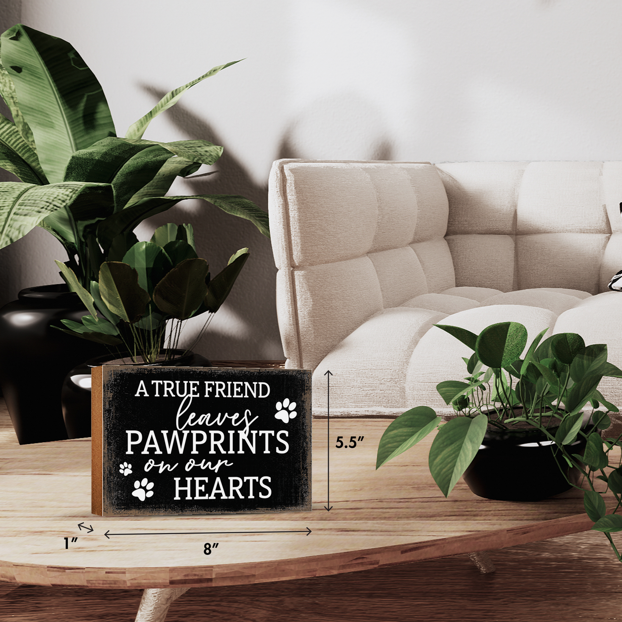 Wooden Shelf Decor and Tabletop Signs with Pet Verses - A True Friend