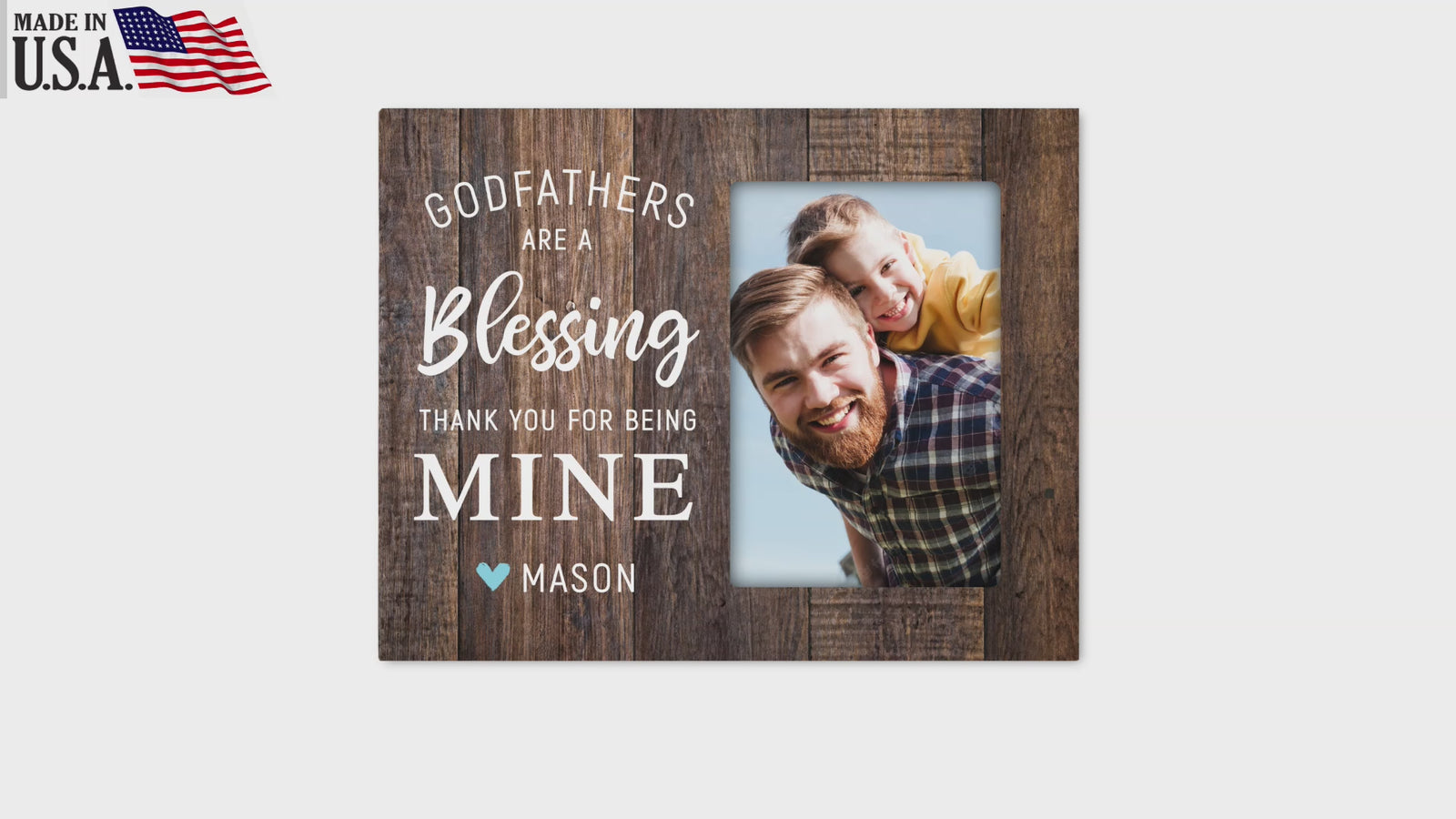 Personalized Godfather Wooden Picture Frame