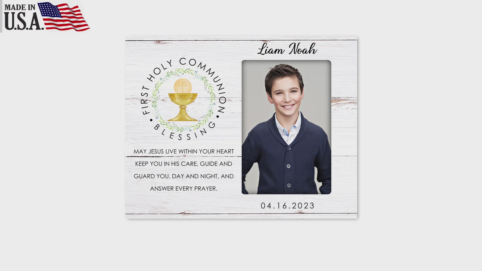 Personalized First Holy Communion Wooden Picture Frame