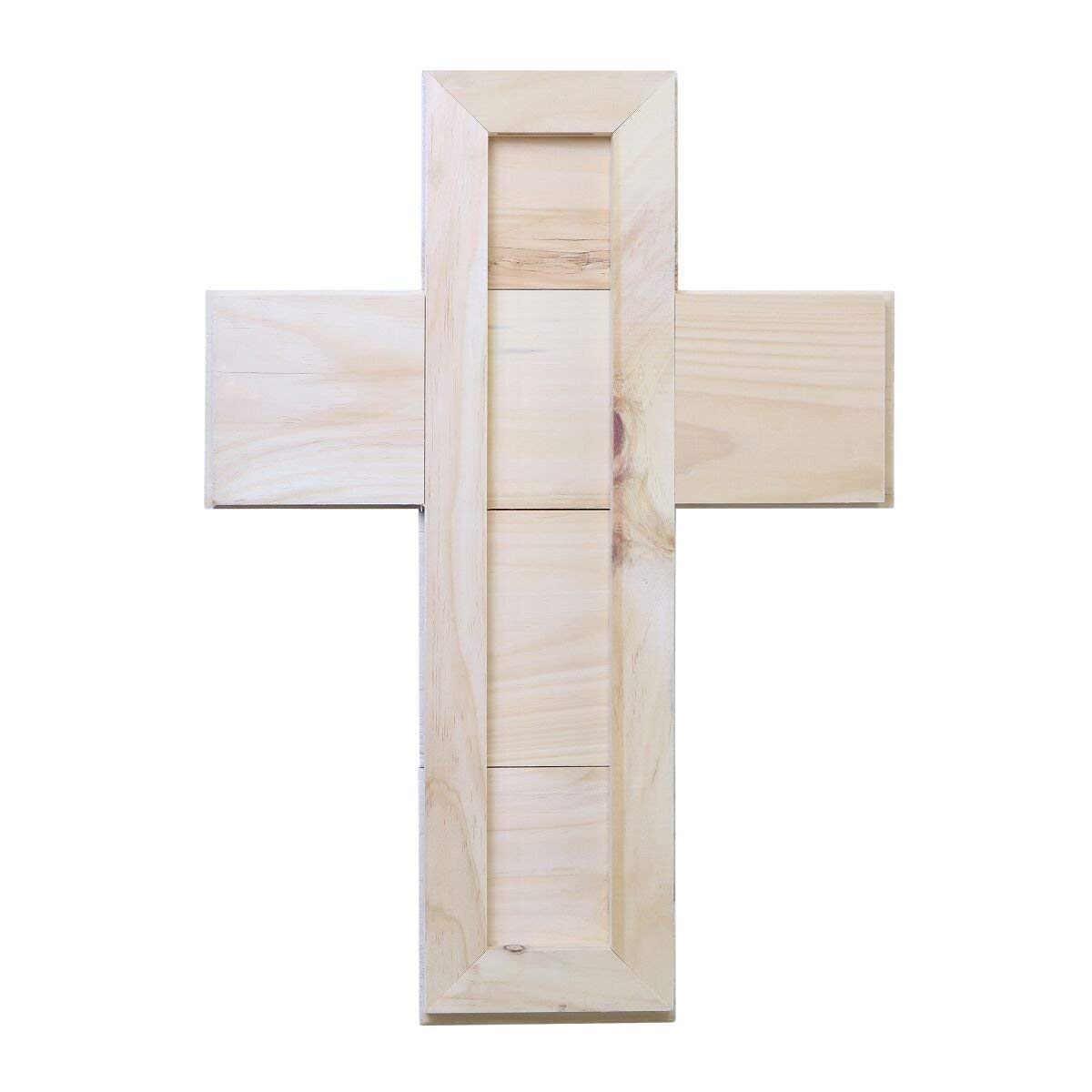 Pine Wood Digitally Printed Wall Decor Cross - Be Strong