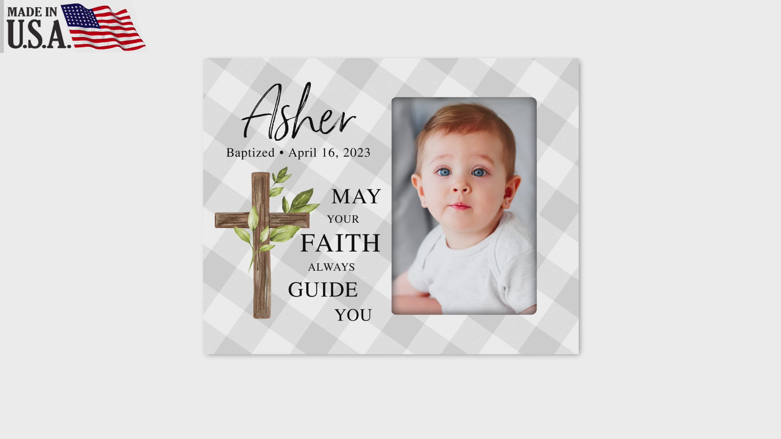 Personalized Baby Baptism Wooden Picture Frame