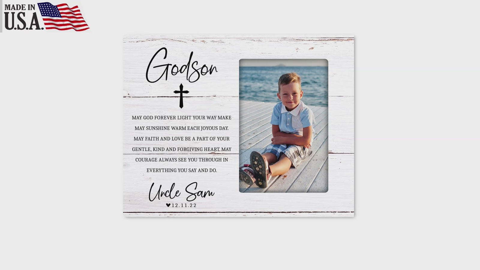 Personalized Wooden Picture Frame for Godson