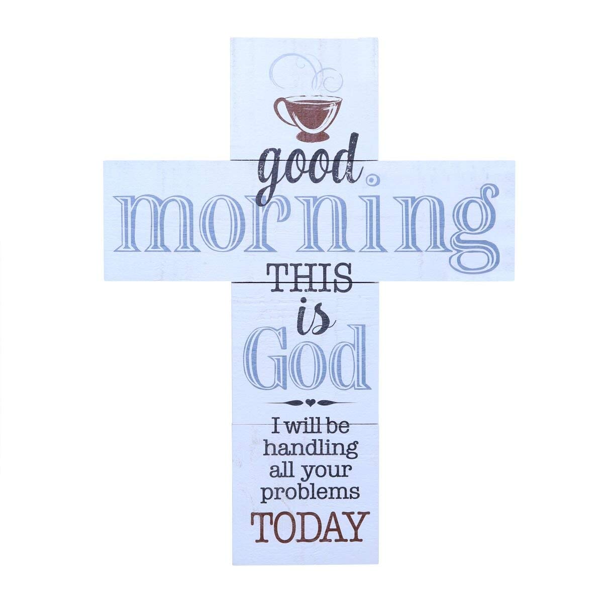 Wall Cross wall decor Good Morning This is God large cross home decor decoration by LifeSong Milestones 14"x19"