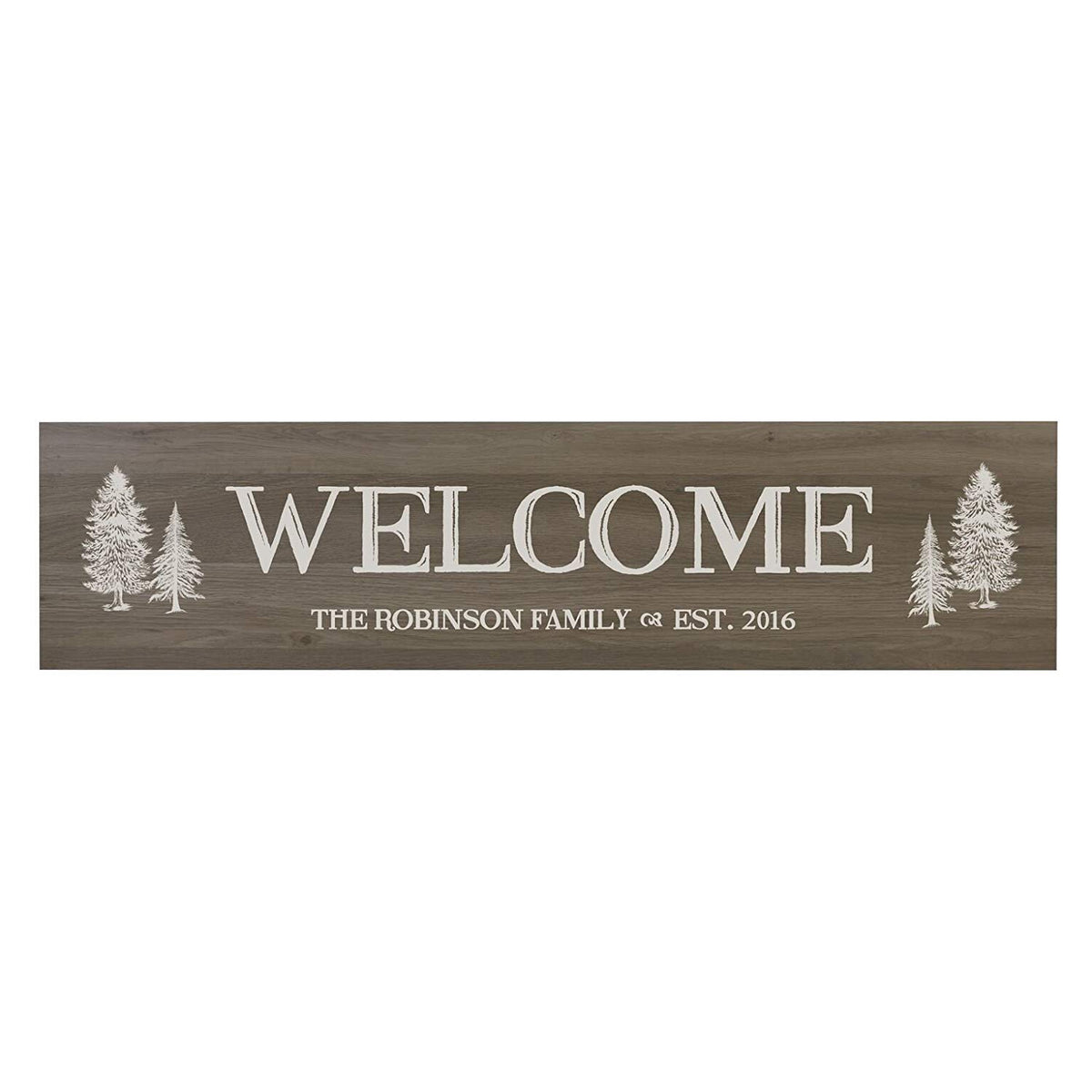 Welcome Wooden Wall Sign with Tree Art Size 10 x 40
