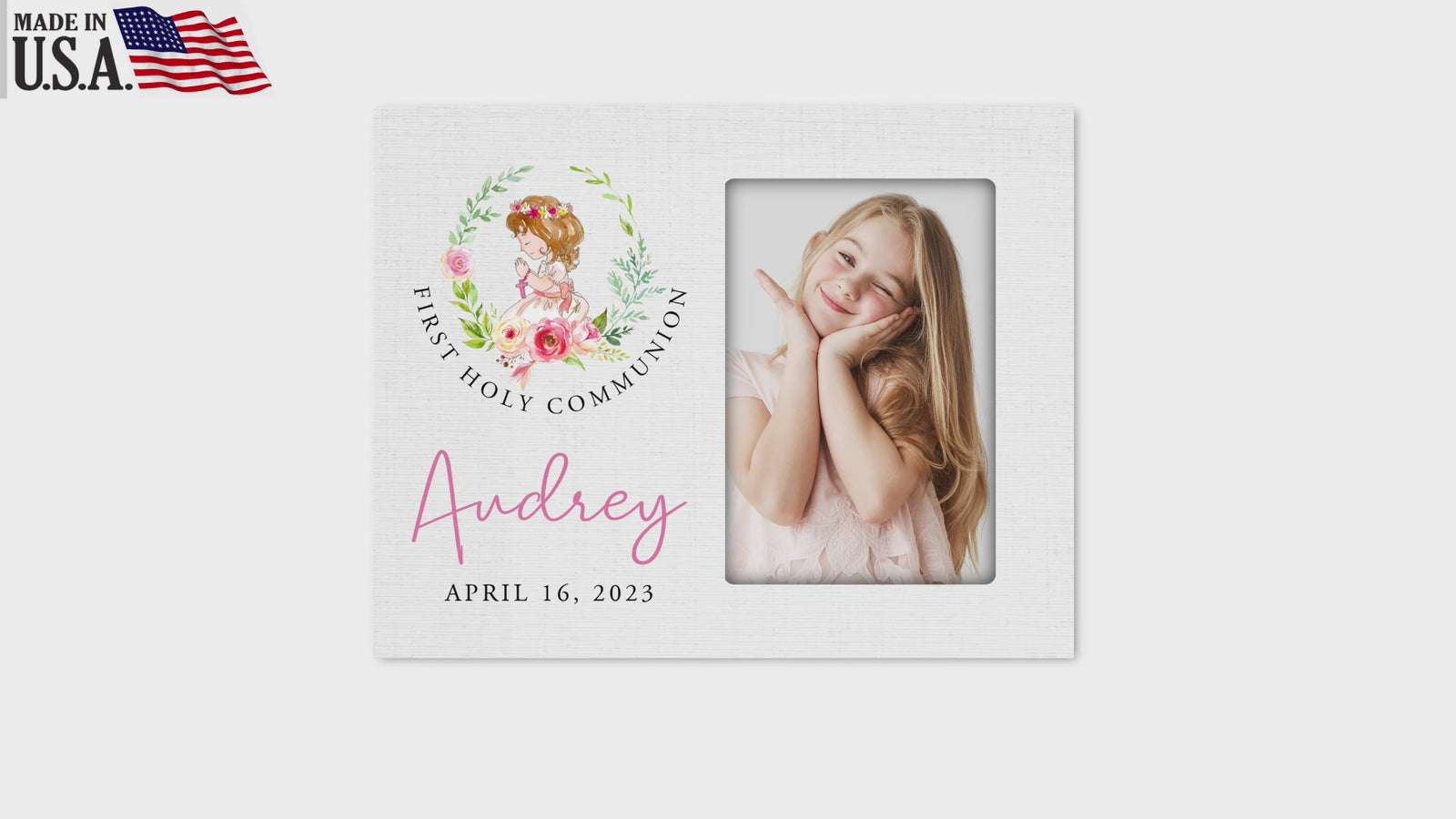 Personalized First Holy Communion Wooden Picture Frame