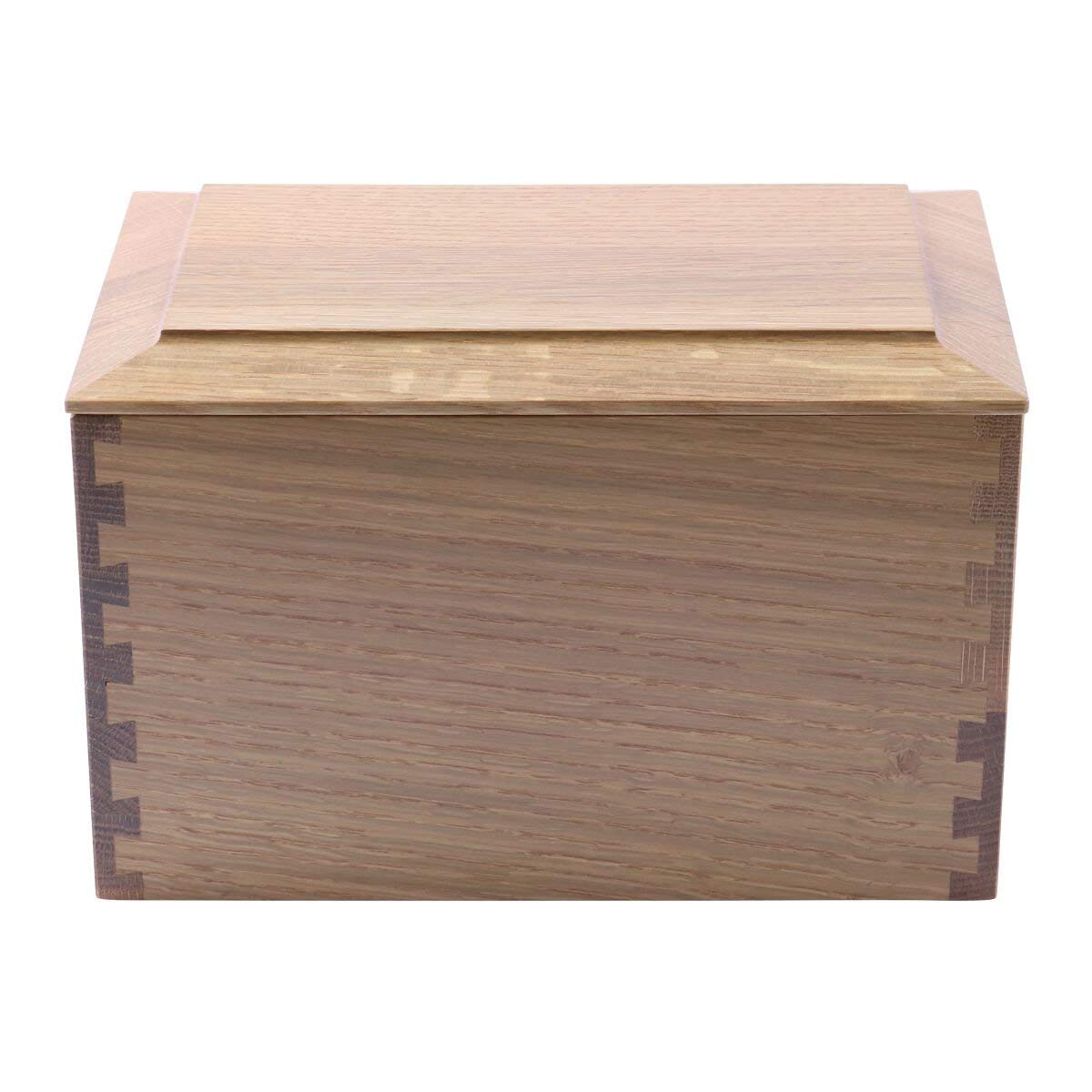 Wood Cremation Urn for ashes in Dove Tail light Quarter Sawn White Oak