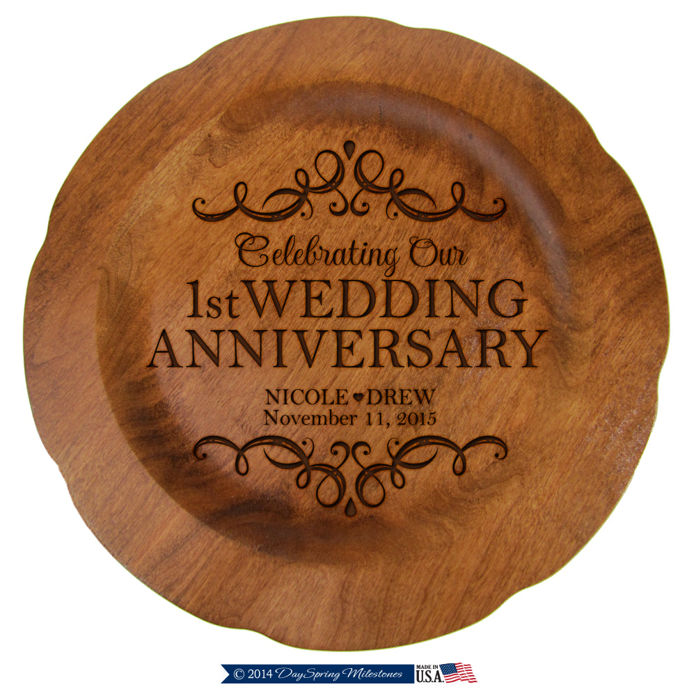 Wedding Anniversary Personalized Engraved Cherry Plates