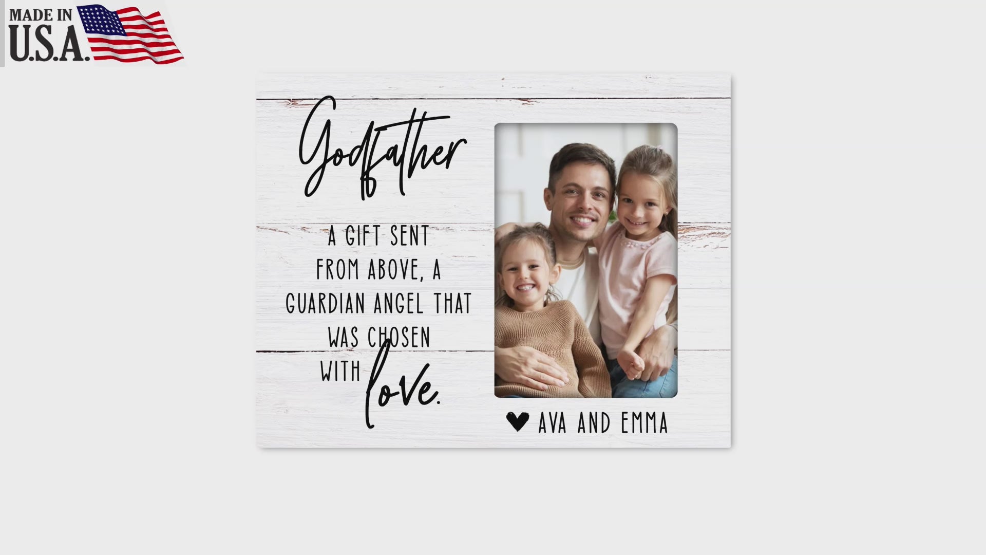 Personalized Godfather Wooden Picture Frame