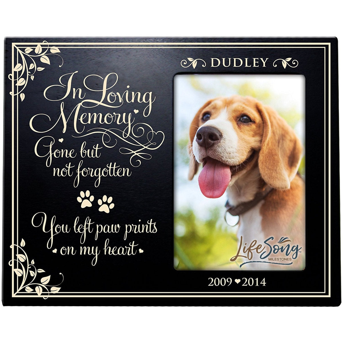 8x10 Black Pet Memorial Picture Frame with the phrase &quot;Gone But Not Forgottren&quot;