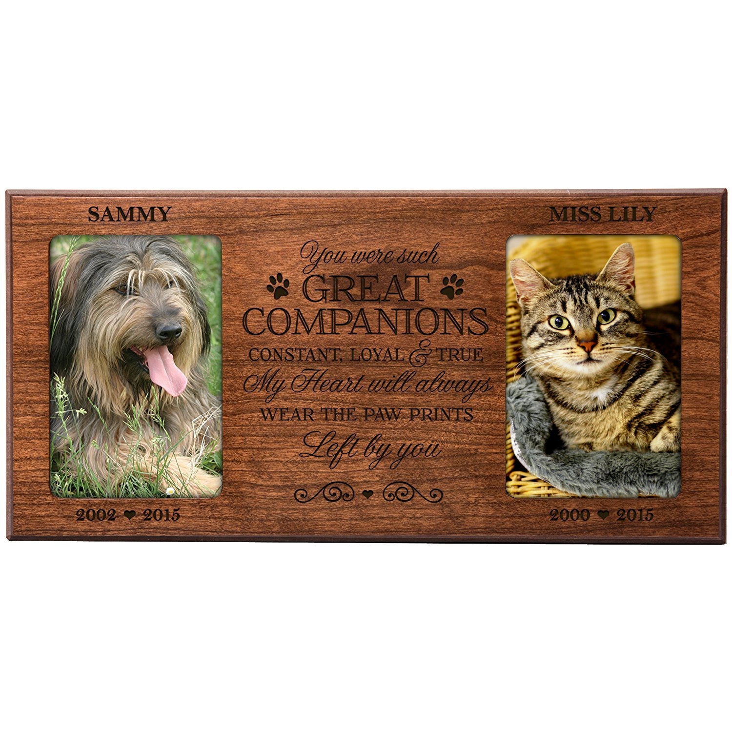 Pet Memorial Double Picture Frame - You Were Such Great Companions