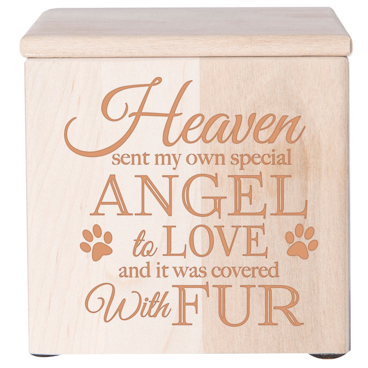 Maple Pet Memorial 3.5x3.5 Keepsake Urn with phrase &quot;Heaven Sent My Own Special Angel&quot;