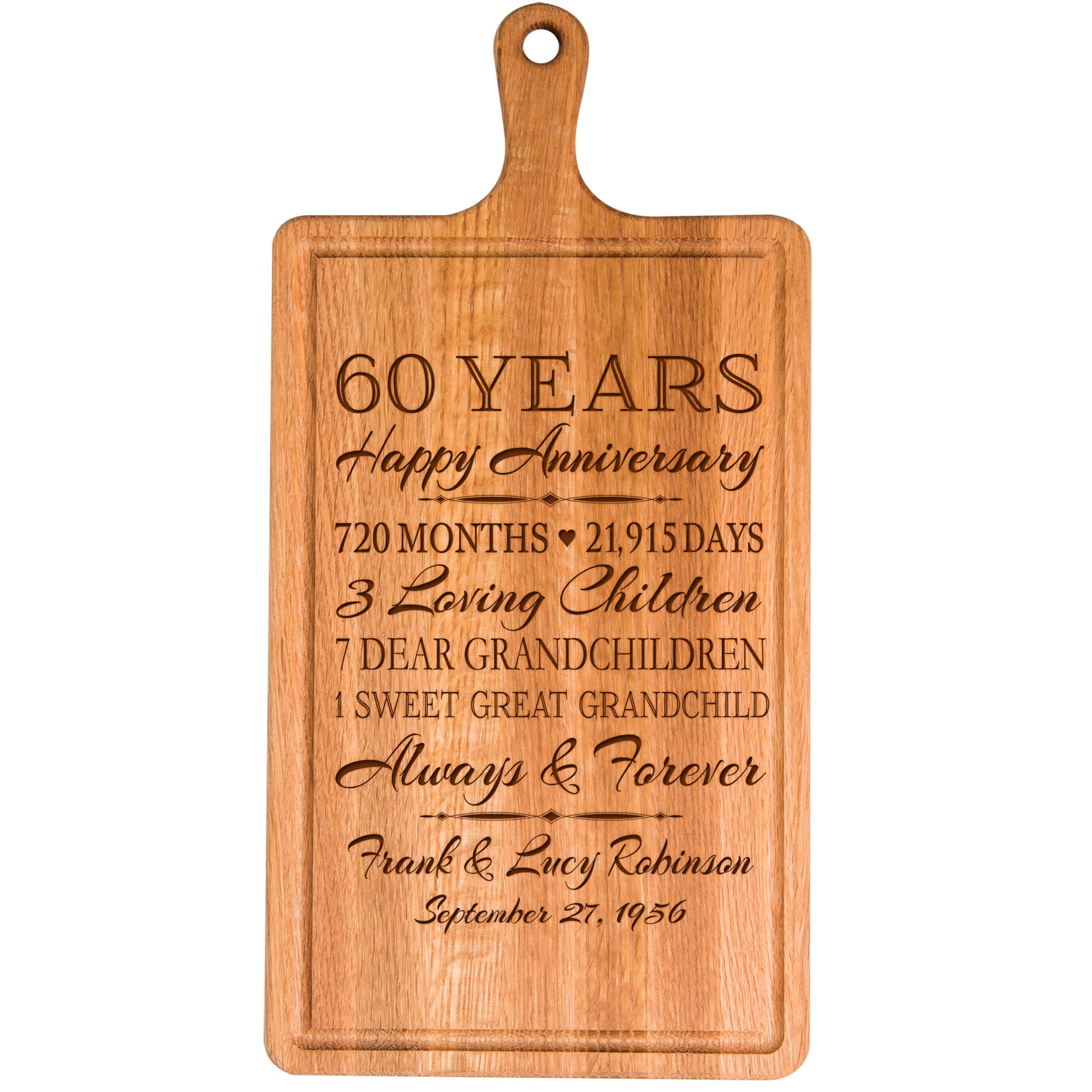 Personalized Anniversary Cutting Board - Years Months Weeks Days Hours Minutes Seconds