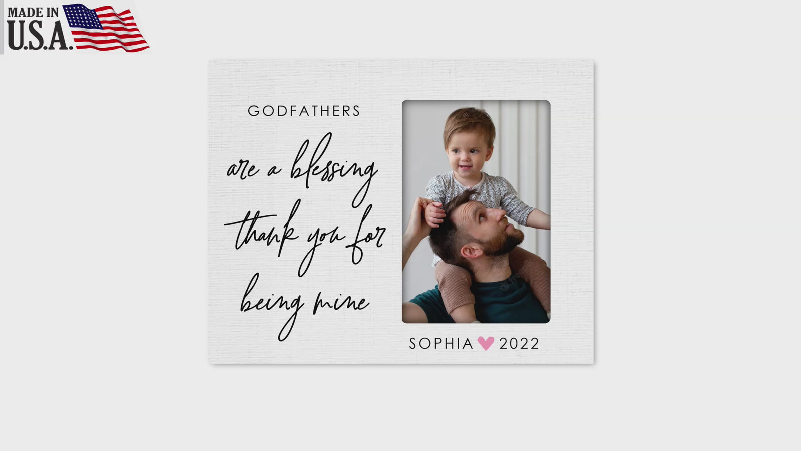 Personalized Godfather Wooden Picture Frame