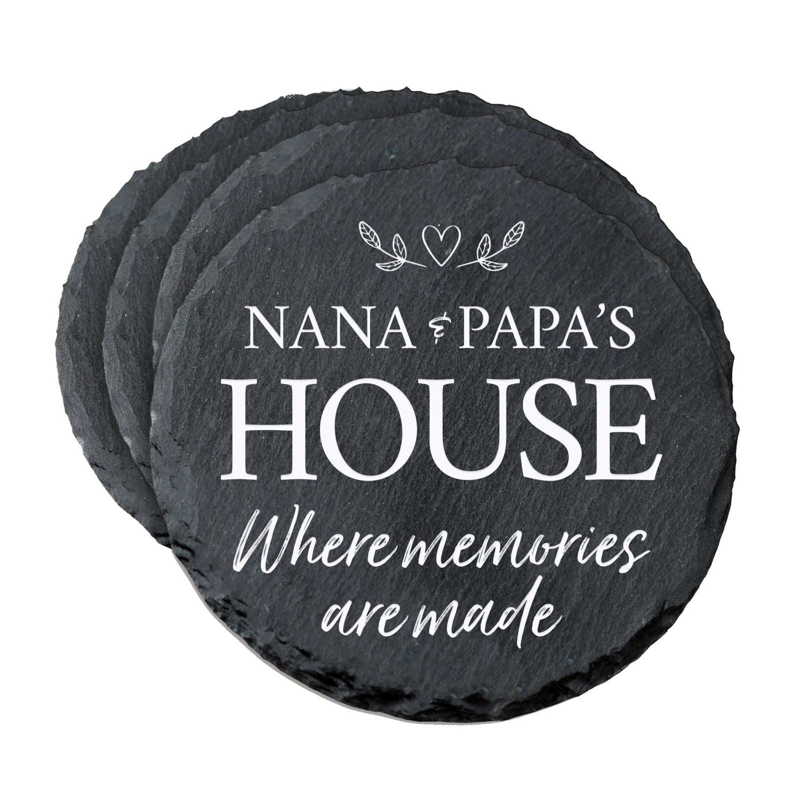 6pc Coaster Set Kitchen and Tabletop Decorations 4x4 Gift for Nana & Papa's House - LifeSong Milestones