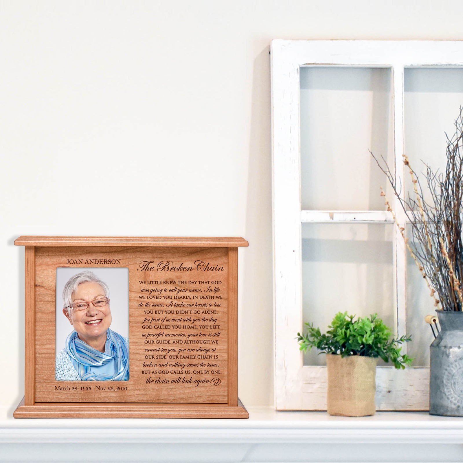 Personalized Engraved Photo Cremation Urn Box Memorial Gift