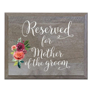 Wedding Ceremony Party Sign - Reserved For Mother Of The Groom