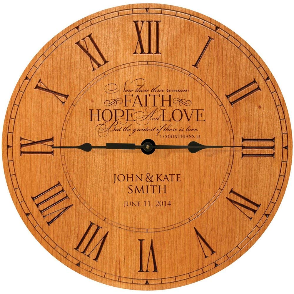 Personalized Wedding Anniversary Clock Gift Faith