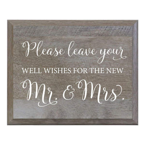 Please leave the Well Wishes for the New Mr and Mrs. Decorative sign