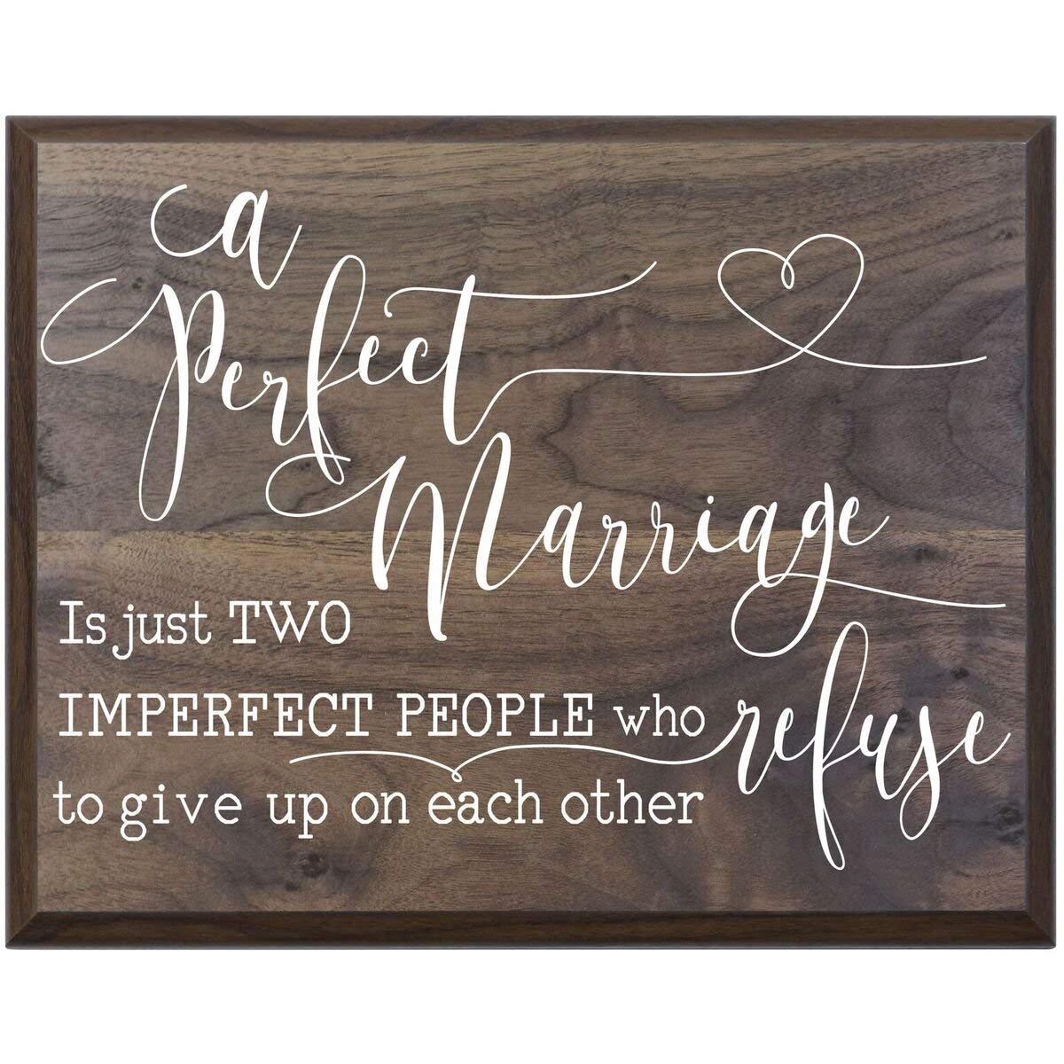 Wedding Wall Plaque - A Perfect Marriage walnut