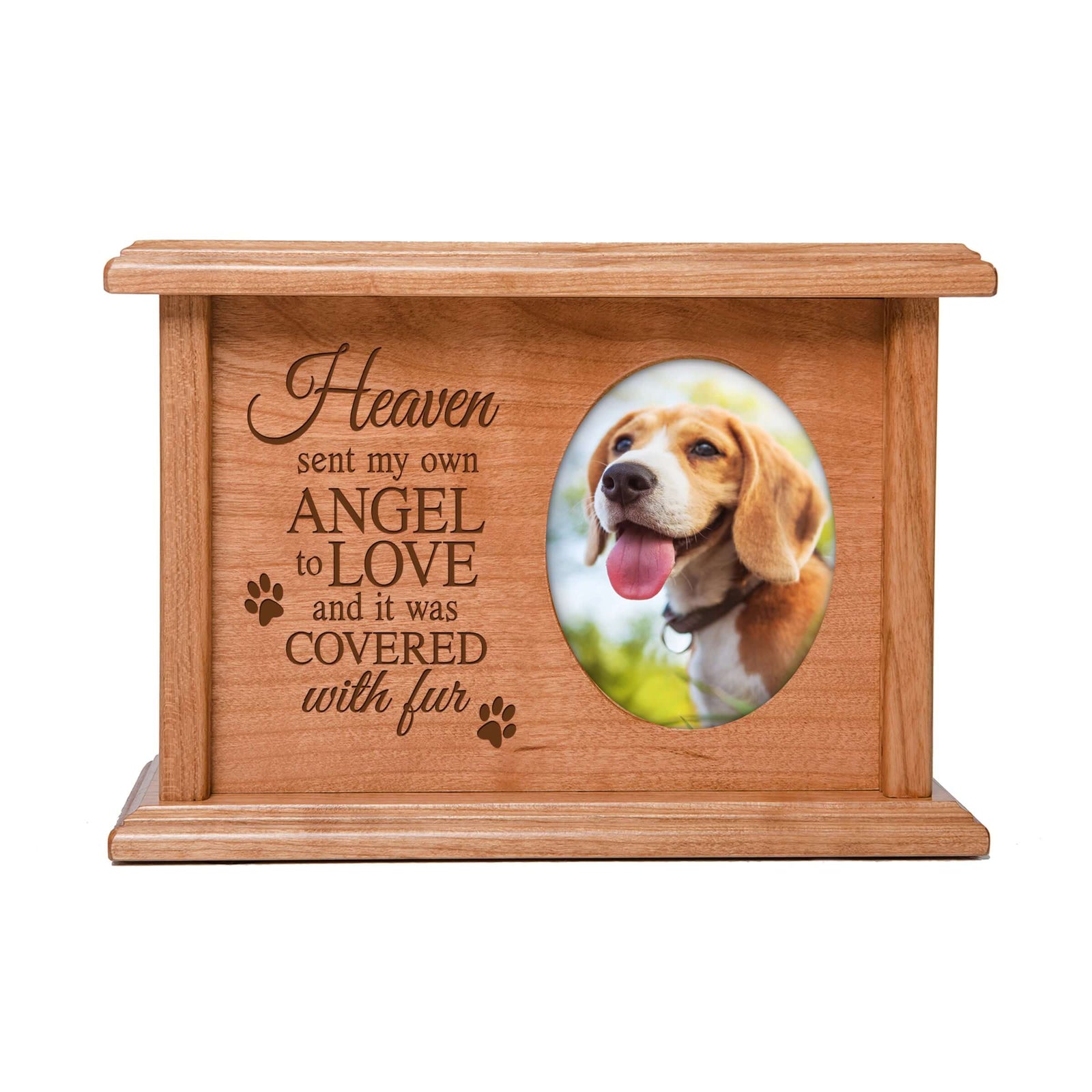 Pet Memorial Picture Cremation Urn Box for Dog or Cat - Heaven Sent My Own Angel