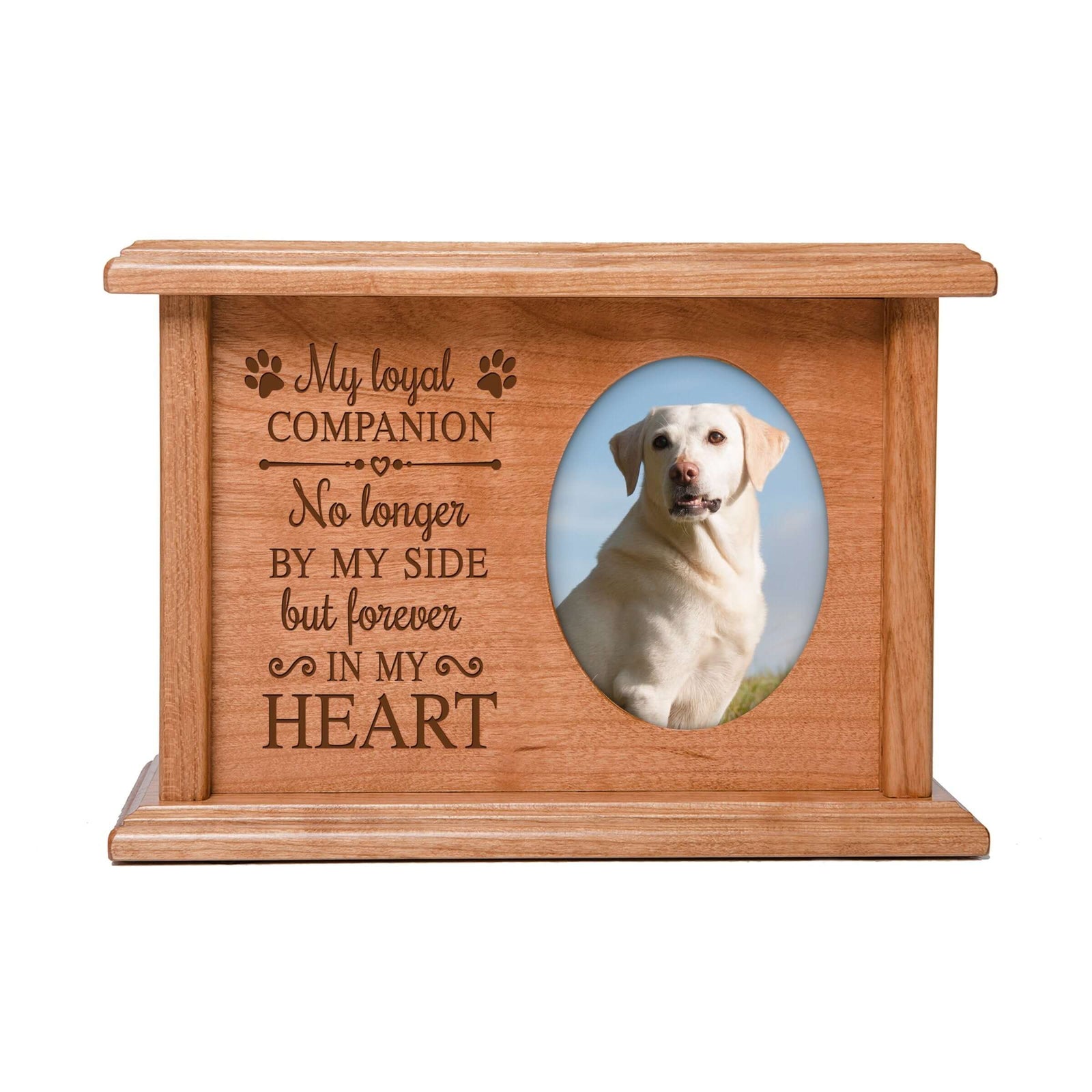 Pet Memorial Picture Cremation Urn Box for Dog or Cat - My Loyal Companion