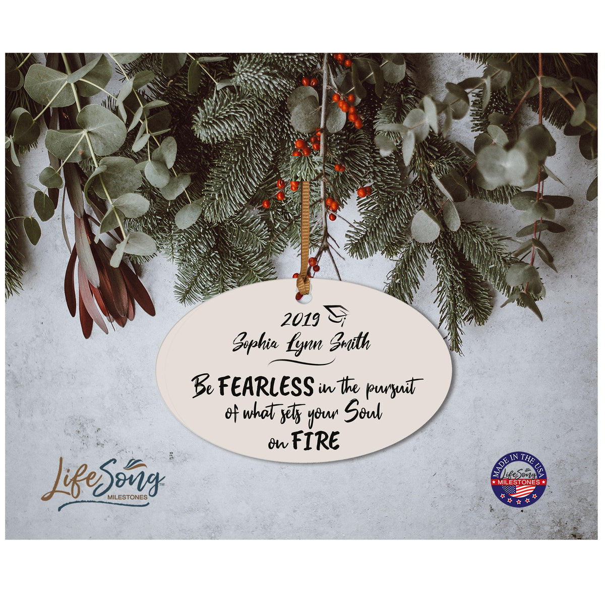 Personalized Graduation Ornament Gift for Graduate - Be Fearless