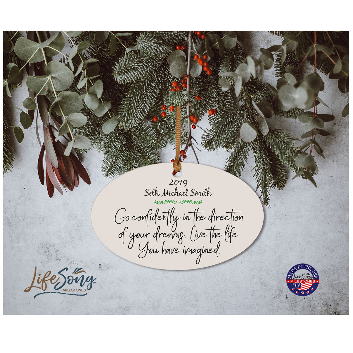 Personalized Graduation Ornament Gift for Graduate - Go Confidently