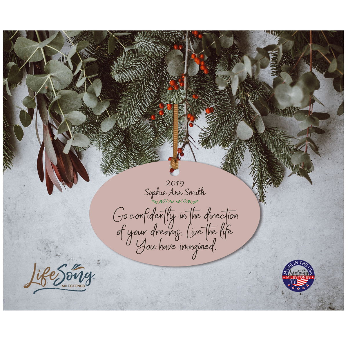 Personalized Graduation Ornament Gift for Graduate - Go Confidently