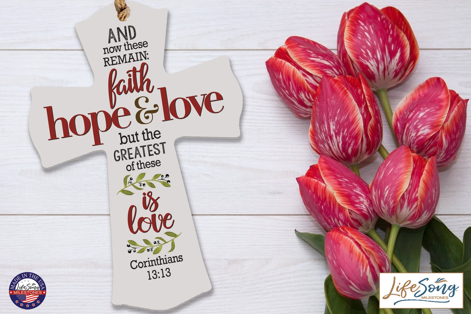 Printed Family Inspirational Crosses 8.5x11 - Faith Hope Love