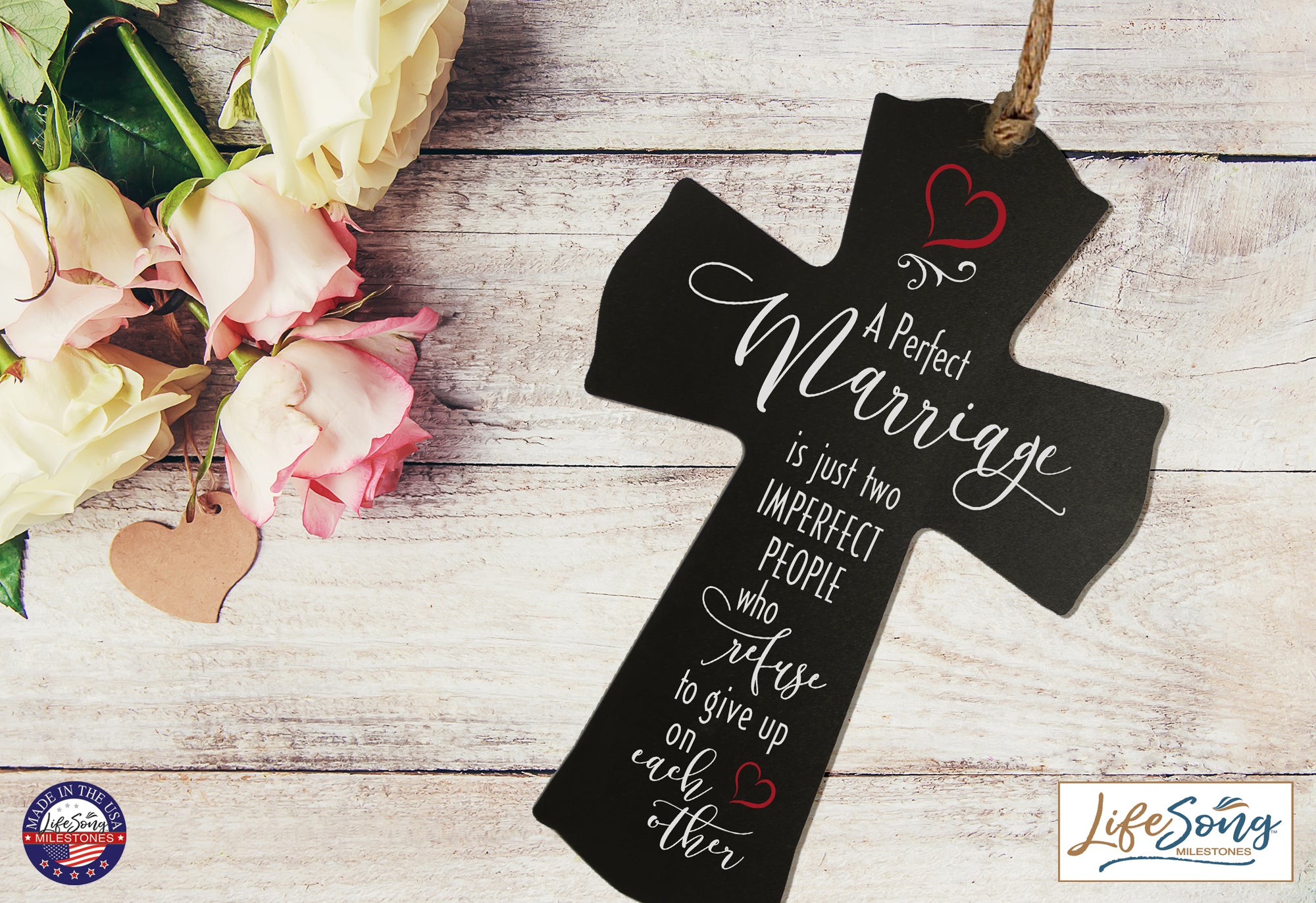 Printed Inspirational Marriage Crosses for Couples - A Perfect Marriage