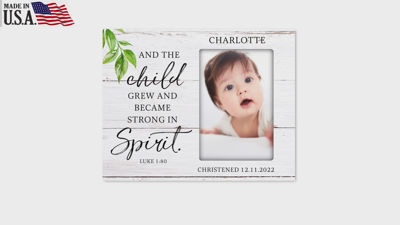 Personalized Christening Photo Frame - Be Strong