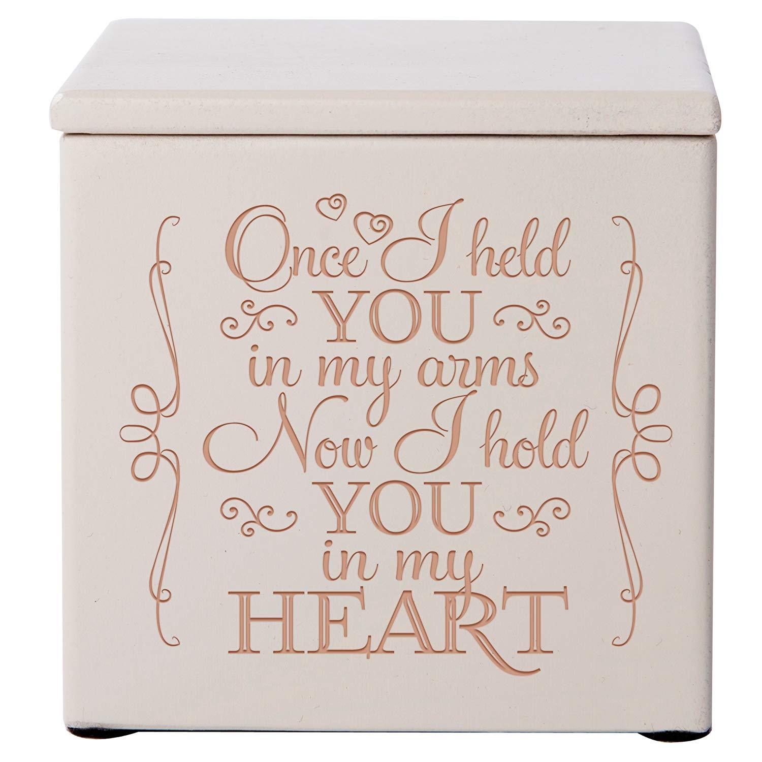 Wooden Cremation Urn for Human Ashes holds 17 cu in Once I Held You In My Arms