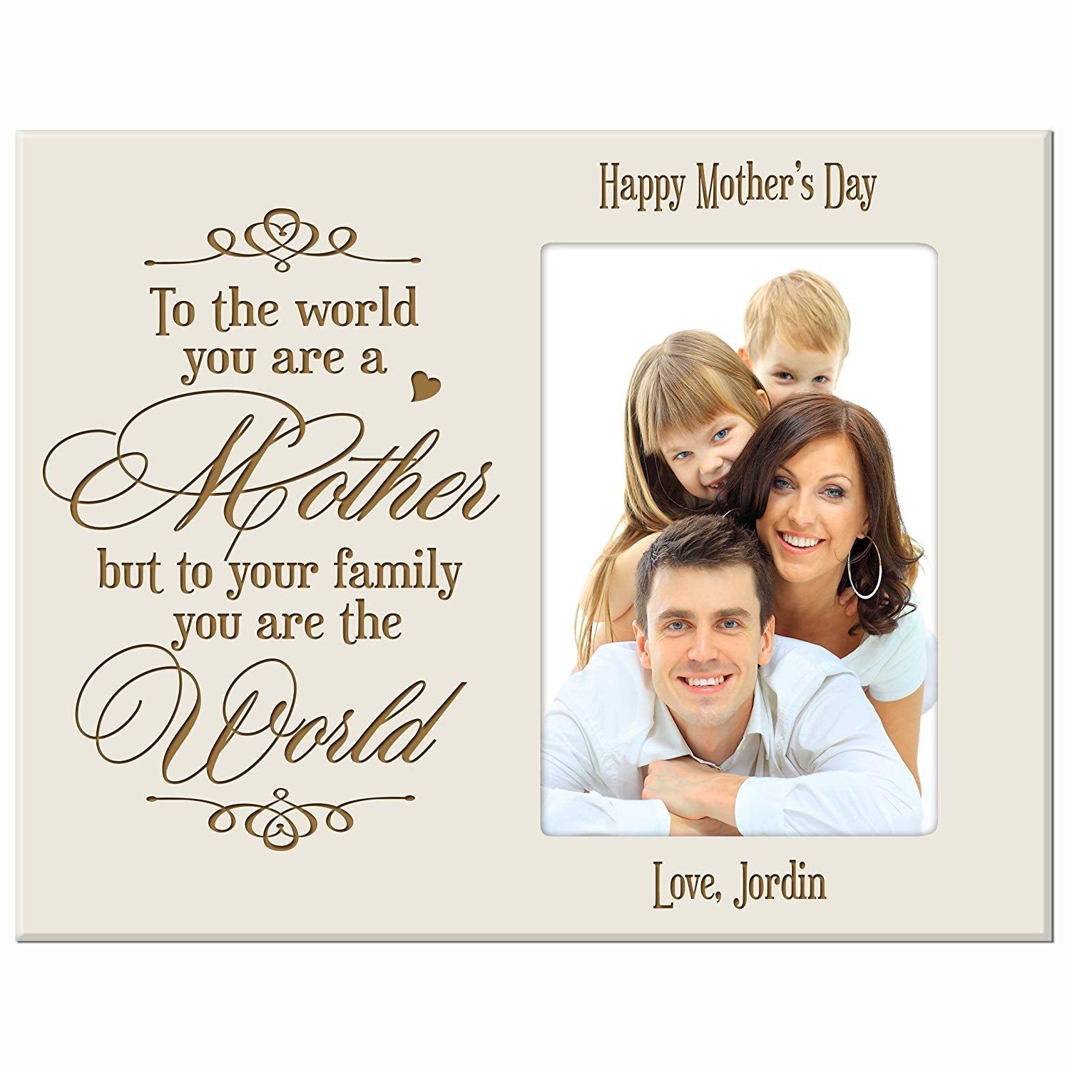 Personalized Happy Mother's Day Photo Frame - To The World
