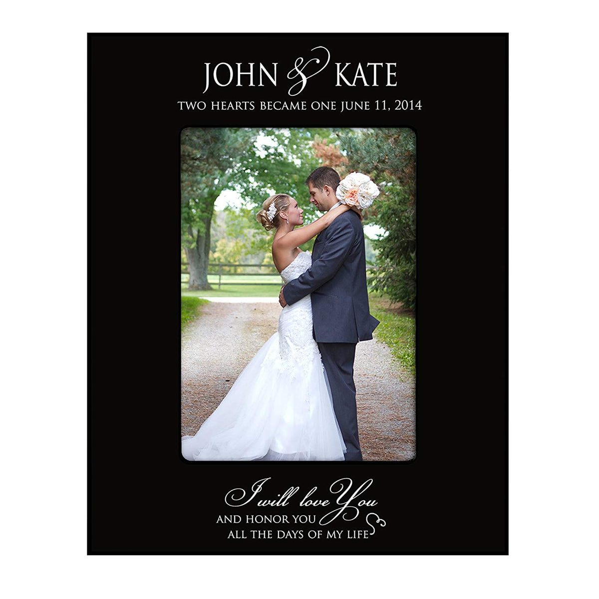 Wedding Photo Frame &quot; Two Hearts Became One &quot; Holds 4x6 Photo