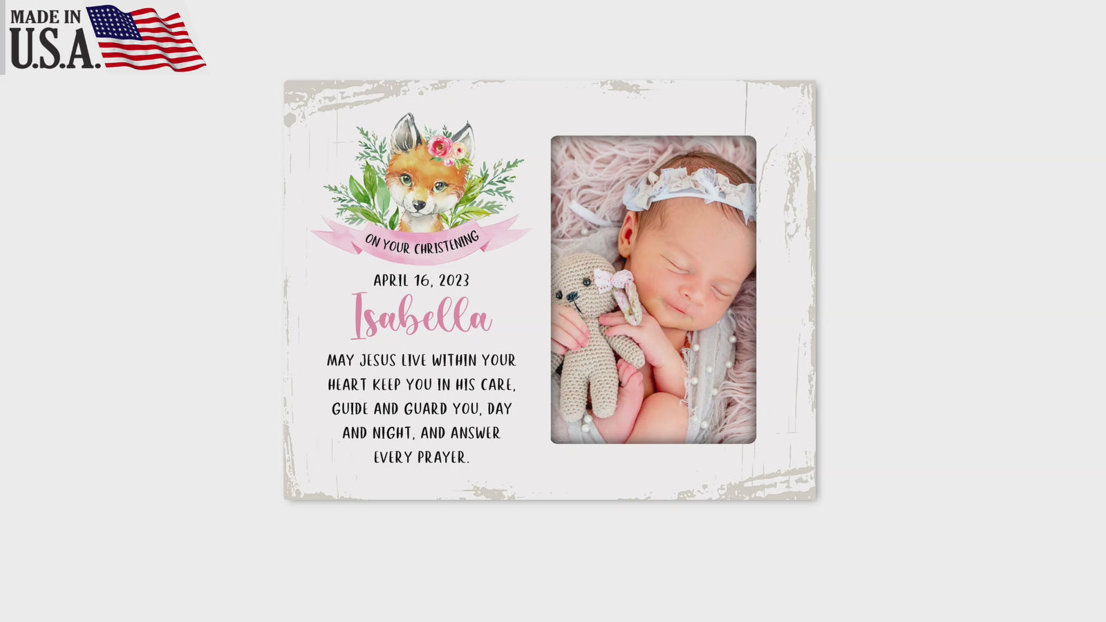 Personalized Christening Photo Frame - Be Strong