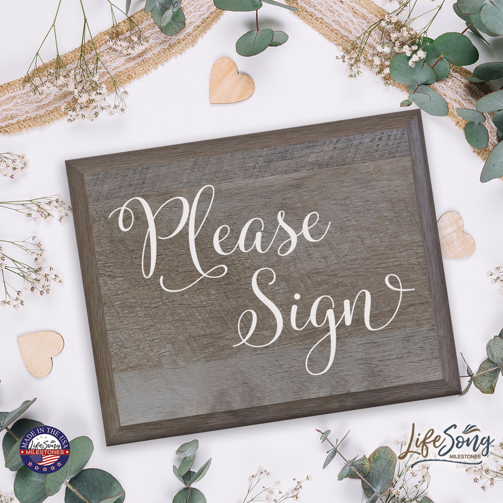 Please Sign Wooden Decorative Wedding Party sign