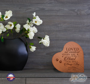 Pet Memorial Heart Block Décor - Loved And Remembered