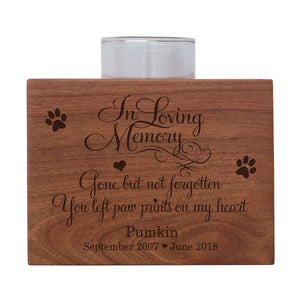Treasure Your Pet Personalized Memorial Single Candle Holders In Loving Memory Loss of Pet Keepsake