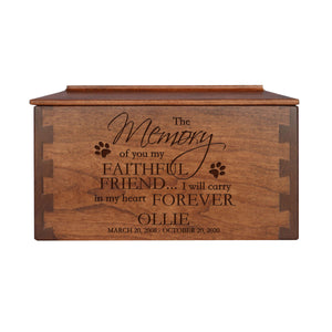 Pet Memorial Dovetail Cremation Urn Box for Dog or Cat - The Memory of You
