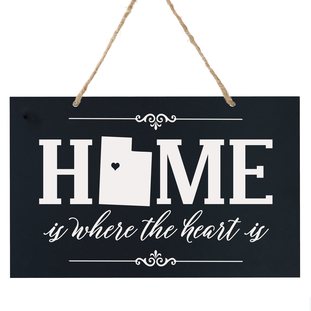LifeSong Milestones State “Home is Where The Heart is” Heartwarming Beautiful Rope Hanging Wall Sign Housewarming 8” x 12” Gift for new Homeowners Proudly Made in the U.S.A