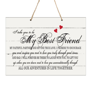 LifeSong Milestones Wedding Vow Shiplap Wedding Anniversary Engagement Decor Rope Sign Home Decorations