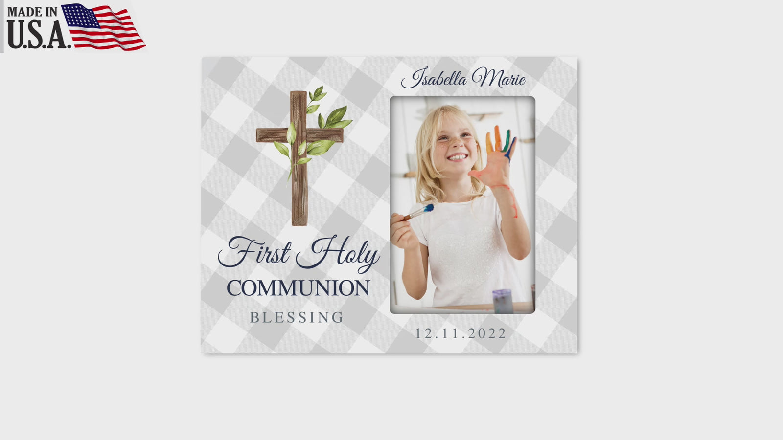 Personalized First Holy Communion Wooden Picture Frame