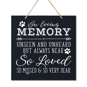 Pet Memorial Rope Sign Décor - In Loving Memory